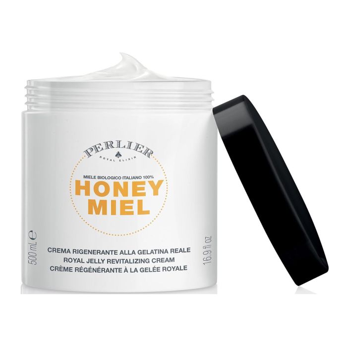 Perlier Crema Corporal Antienvejecimiento con Miel y Jalea Real 500 mL - Hidratación Profunda para Piel Seca y Madura