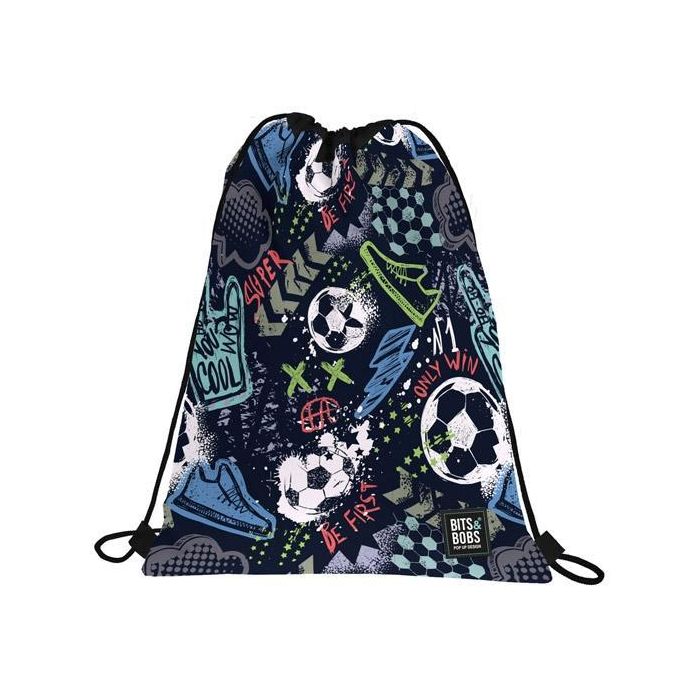 Grafoplás Saco Plano Bits&Bobs Match - 36x47 cm, Cierre por Cordón, Bolsillo con Cremallera