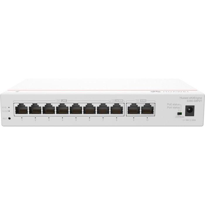 Huawei S380-S8P2T Conmutador 8 Puertos Gigabit Ethernet, PoE 124W, Montaje en Rack 2