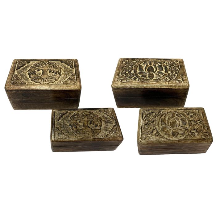 DKD Home Decor Joyero Arabe Marron Set de 2 Piezas 10 x 6 x 15 cm