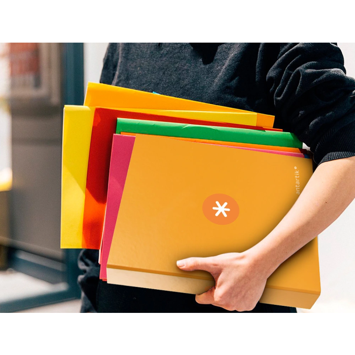 Antartik Carpeta 4 anillas 40 mm mixtas antartik a4 forrada color mostaza 7