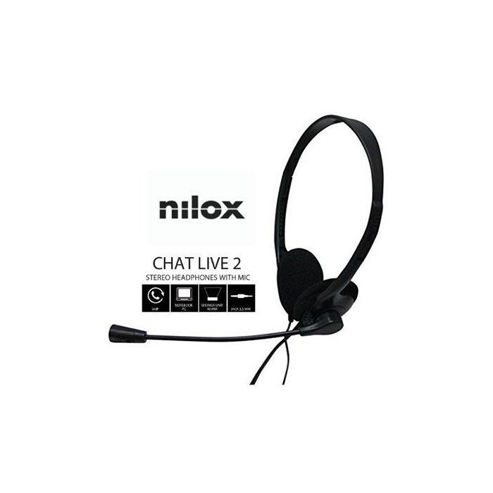 Nilox Auriculares Supraaurales con Micrófono y Control de Volumen, Negro, Cable 1.8m, Conector 3.5mm 0 Nilox Auriculares Supraaurales con Micrófono y Control de Volumen, Negro, Cable 1.8m, Conector 3.5mm 0