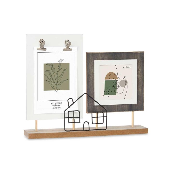 Portafotos Doble Pinza Giftdecor 28x23.5x6 cm Madera MDF Marrón/Negro (6 Unidades) 1 Portafotos Doble Pinza Giftdecor 28x23.5x6 cm Madera MDF Marrón/Negro (6 Unidades) 1