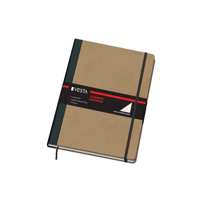 Cuaderno Vesta Nature A4 96H 80Gr. Cuadrc.5X5 Con Goma