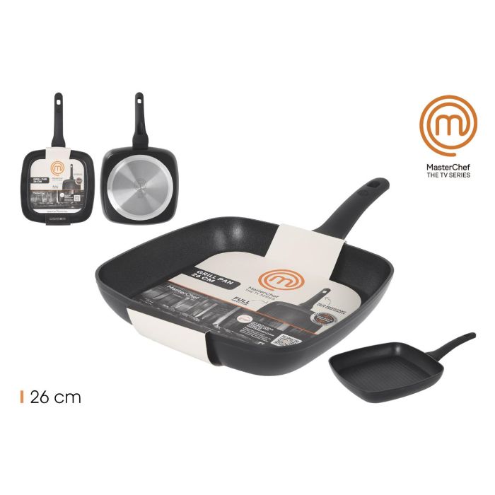 Masterchef Sartén Grill Aluminio Forjado 26 cm Antiadherente 3.0 mm (6 Unidades)