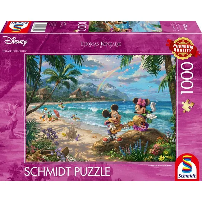 Schmidt Spiele Puzzle 1000 Piezas SCH4001504575281 - Disney, Minnie y Mickey en Hawaii, para 12+ años