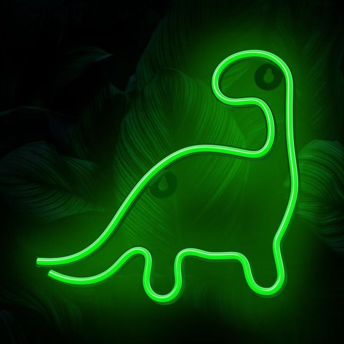 Forever Lámpara Neon LED Dinosaurio Verde - Decoración Moderna con Tecnología LED Eficiente 5