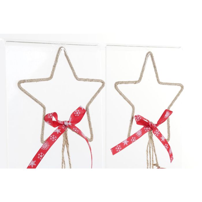 Decoracion Colgante Navidad Tradicional DKD Home Decor Rojo Blanco 6.5 x 42 x 6.5 cm (6 Unidades) 1