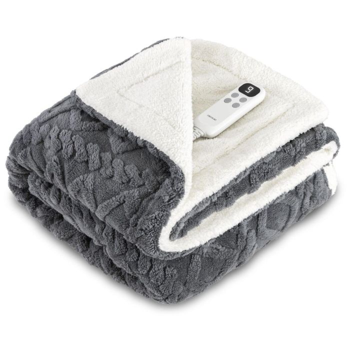 Cecotec Manta Eléctrica HeatConfort Luma 180x130 cm 115W Gris, 10 niveles, apagado auto 1