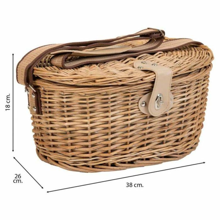 Cesta de Picnic Alexandra House Living Gris Natural Mimbre 6