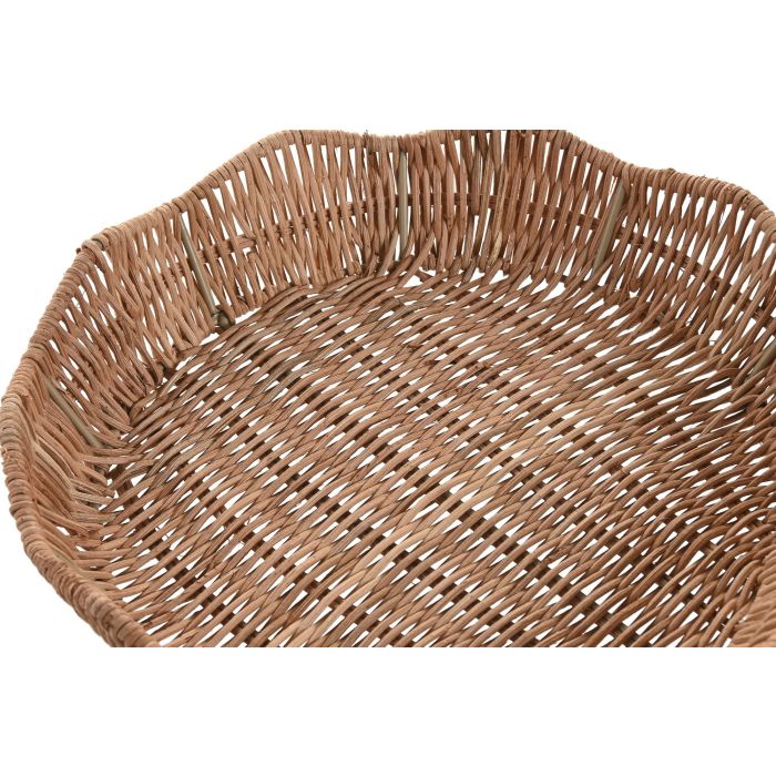 Centro Mesa Tropical DKD Home Decor Natural 36 x 8 x 36 cm Set de 2 (2 Unidades) 1