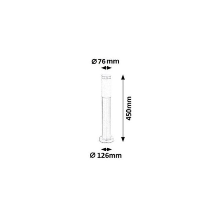 RABALUX RAB-8263 Lámpara de Suelo Exterior "Inox torch" E27 IP44 Acero Inoxidable 45cm Altura, Tulipa Plástico Blanco, Resistente UV 1 RABALUX RAB-8263 Lámpara de Suelo Exterior "Inox torch" E27 IP44 Acero Inoxidable 45cm Altura, Tulipa Plástico Blanco, Resistente UV 1