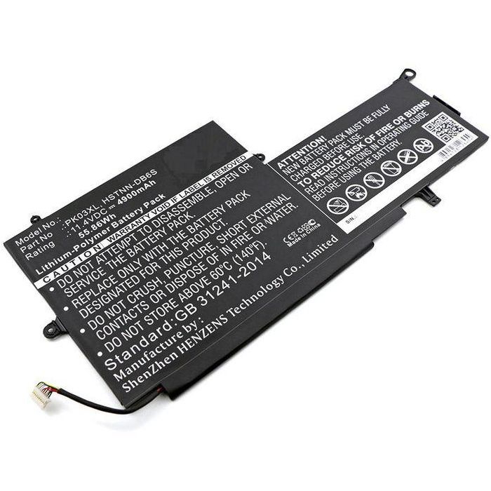 CoreParts Batería para portátil HP 54.72Wh 3 Celdas Li-Pol 11.4V 4800mAh Negro