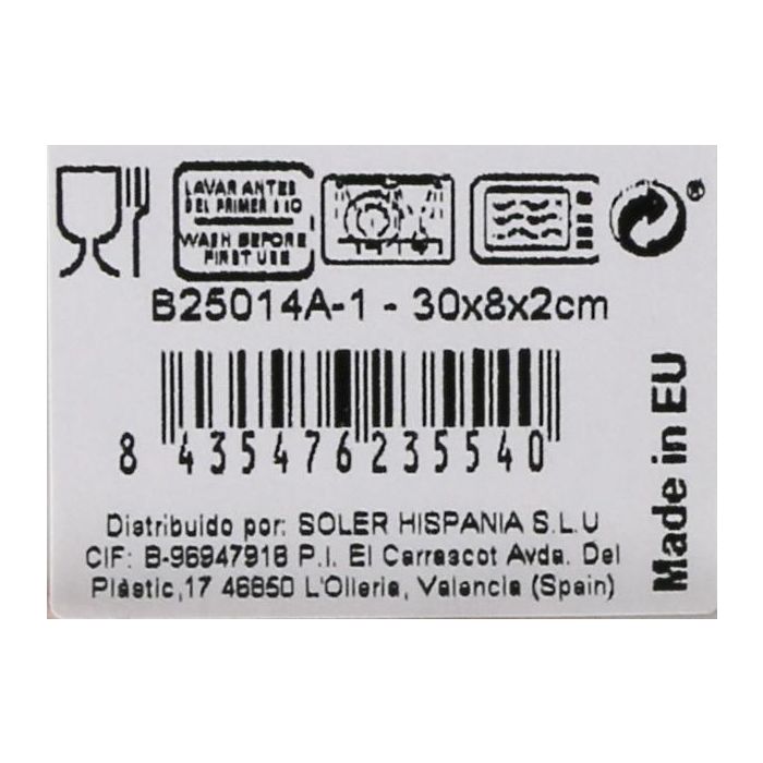 La Mediterranea Fuente Rectangular Irys Elite Brillo 30x8 cm (24 Unidades) 4