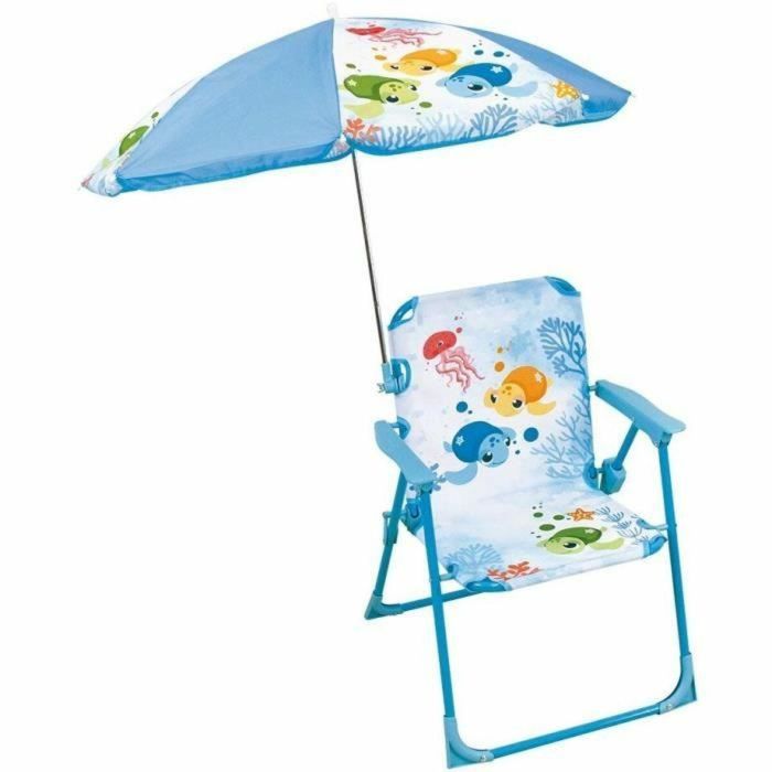 Fun House AAAAI80122 Silla de Jardín Infantil Ma Petite Carapace Tortue, con Sombrilla 65 cm, Medidas 53x38.5x37.5 cm