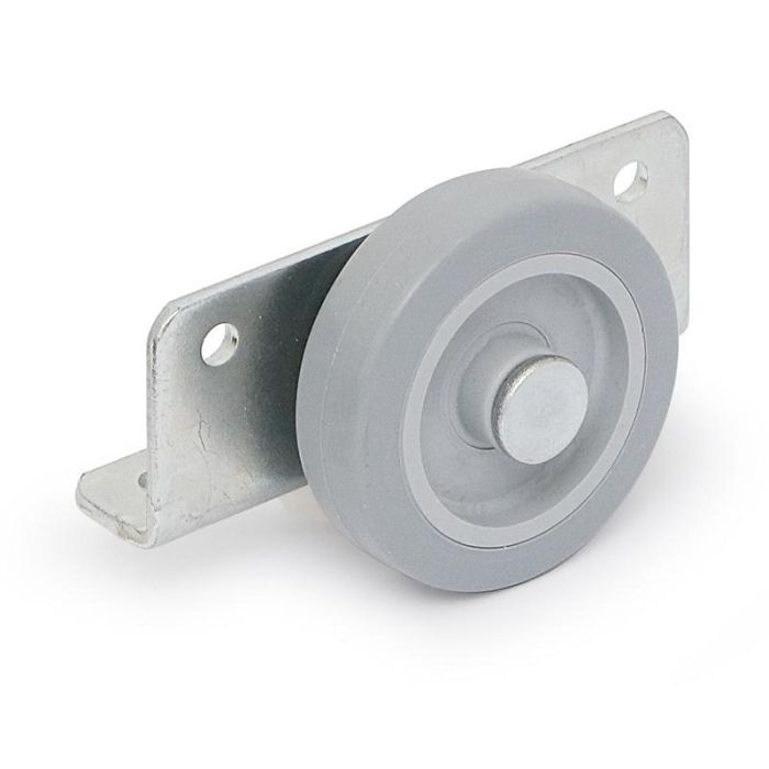 Q&Q Rueda Goma Gris Ø50mm Gori con Soporte Angular Zincado