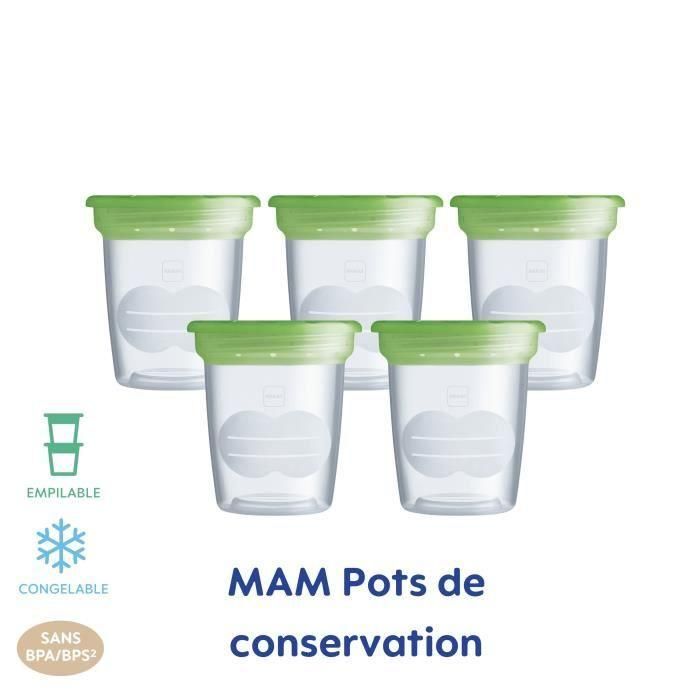 MAM Frascos de Almacenamiento 120ml Pack de 5 Transparente, Esterilizables para Leche Materna y Alimentos Bebé, Aptos Congelador 2 MAM Frascos de Almacenamiento 120ml Pack de 5 Transparente, Esterilizables para Leche Materna y Alimentos Bebé, Aptos Congelador 2