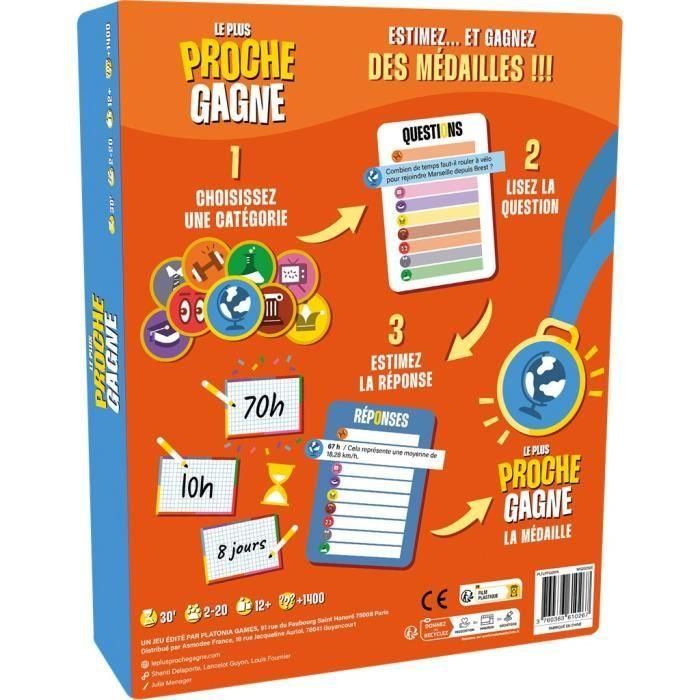 Asmodee ASM1750829292432 Closest Wins - Juego de mesa de preguntas y respuestas para 2-10 jugadores, +14 años, 30 min 2