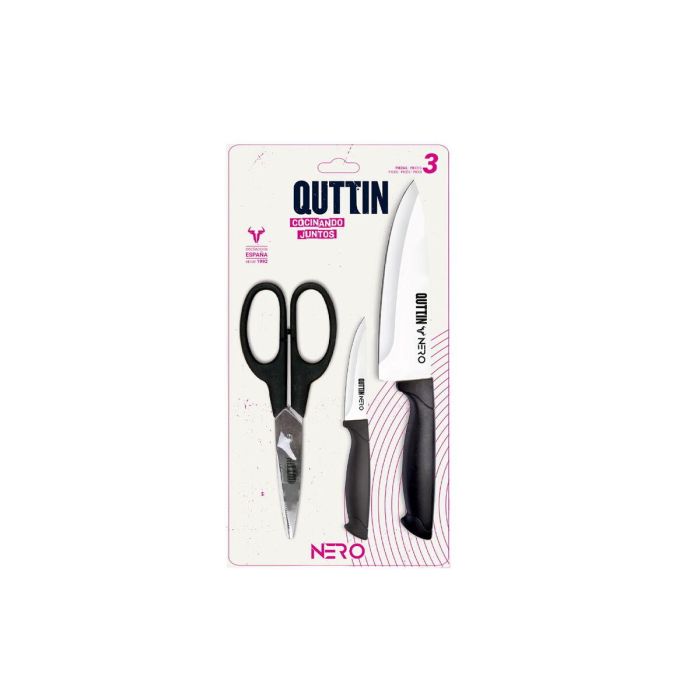 Set de Cocina Quttin Nero Negro 3 Piezas (12 Unidades) 1