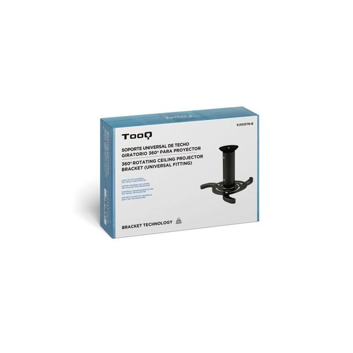 TooQ PJ1010TN-B Soporte de Techo para Proyector Inclinable ±15°, Giratorio ±180°, Carga 10kg, Negro, Distancia 130/200mm 5
