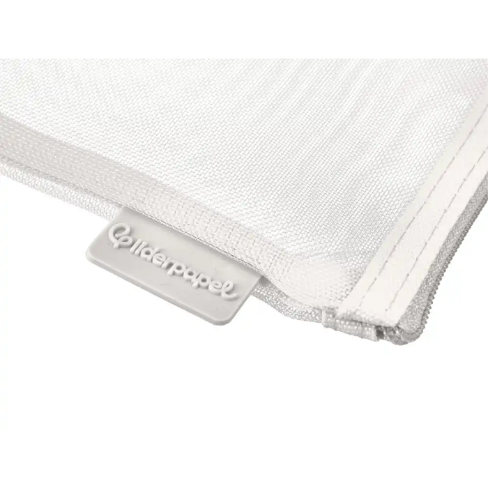 Liderpapel Bolsa Zipper Bag Poliester Transpirable Multiusos Cierre Cremallera DIN A6 Blanco 4