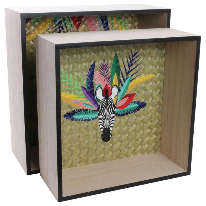 Juego De 2 Estantes Exotic Sauvage Home Deco Factory