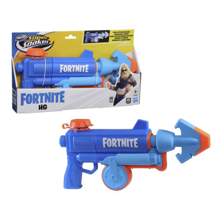 Nerf F2560 Lanzador de Agua Super Soaker Fortnite HG, Réplica del Videojuego con Acción de Bombeo, Juguete para +8 Años 1 Nerf F2560 Lanzador de Agua Super Soaker Fortnite HG, Réplica del Videojuego con Acción de Bombeo, Juguete para +8 Años 1