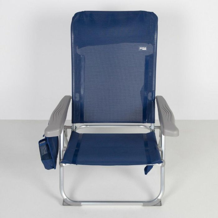 Silla de Playa Aktive Slim Plegable Azul marino 47 x 87 x 58 cm (2 Unidades) 2 Silla de Playa Aktive Slim Plegable Azul marino 47 x 87 x 58 cm (2 Unidades) 2