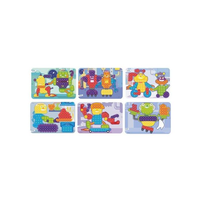 Juego Miniland Pegs 15Mm Robots Pack De 6 (3-6 Años)