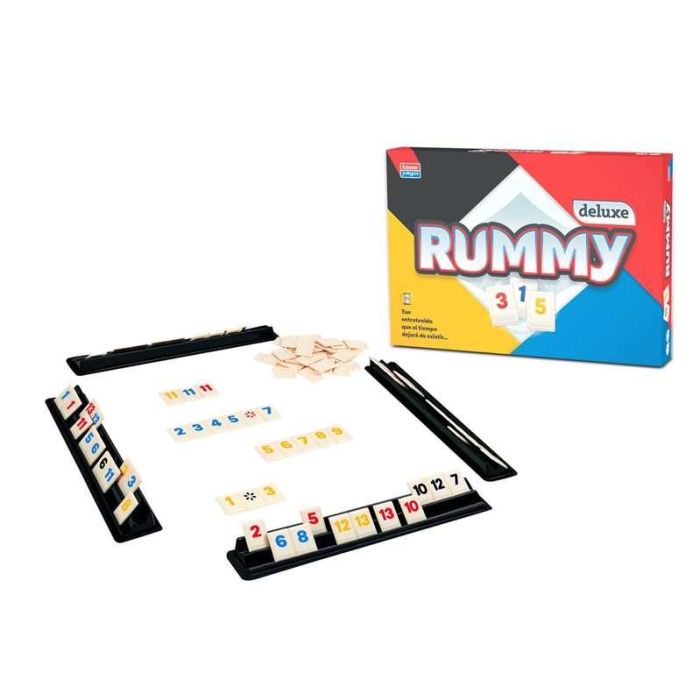 Falomir Juego Rummy Deluxe para 2 jugadores, incluye 106 fichas y 4 soportes 1