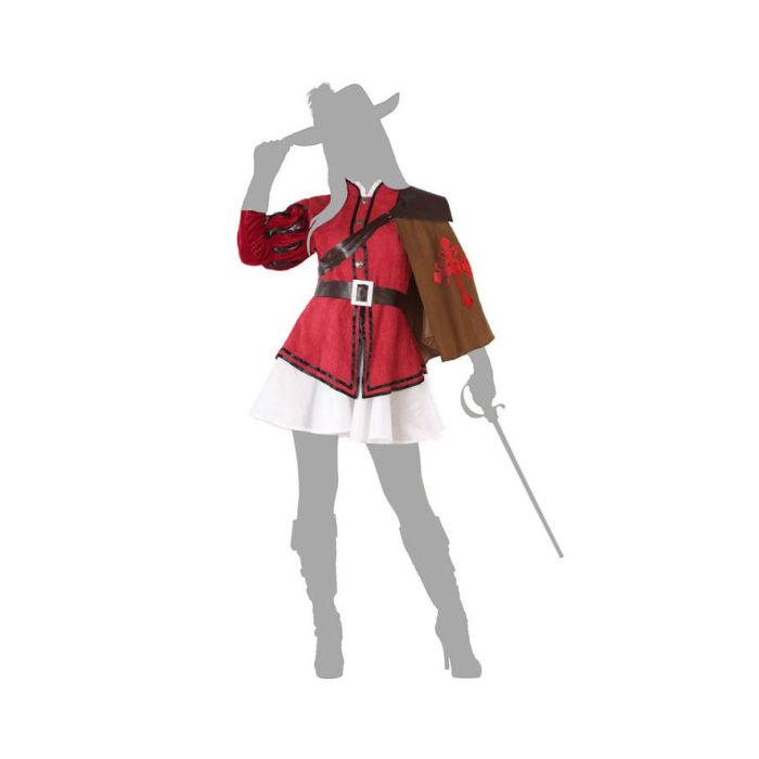 Disfraz Mosquetera Rojo Mujer Adulto XS-S 4 Disfraz Mosquetera Rojo Mujer Adulto XS-S 4