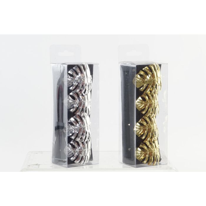 DKD Home Decor Servilletero Navidad Moderna Dorado Plateado Metal Set de 4 (12 Unidades) 14 x 5 x 14 cm 2