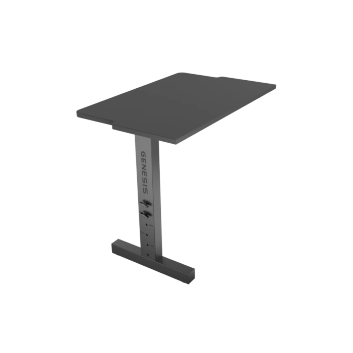 GENESIS NDS-2296 Escritorio Gaming de Esquina, MDF y Acero Negro, Altura Ajustable (70-90cm), Tablero 80x60cm