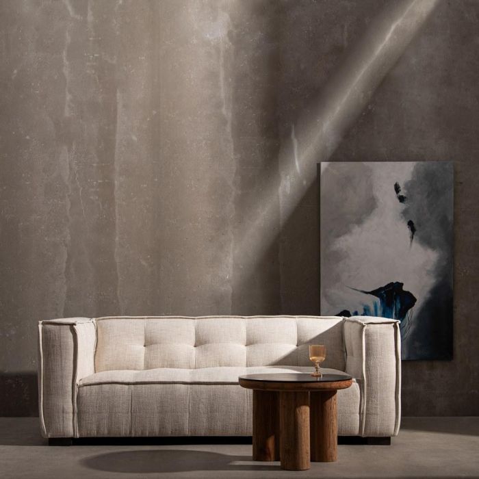 Sofá 3 Plazas Beige Tejido Sibaris 218 X 102 X 77 cm