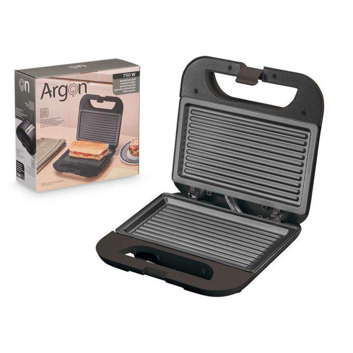 Sandwichera Argon K-901B/G Negro Acero 750 W 2 Sandwichera Argon K-901B/G Negro Acero 750 W 2