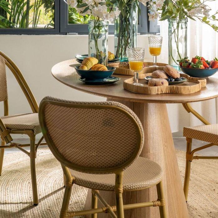 Silla Beige Aluminio-Textileno Exterior 47 X 60 X 79 cm