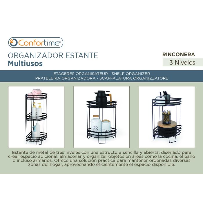 Estantería metálica rinconera 3 niveles - Inde (4 Unidades) 6 Estantería metálica rinconera 3 niveles - Inde (4 Unidades) 6