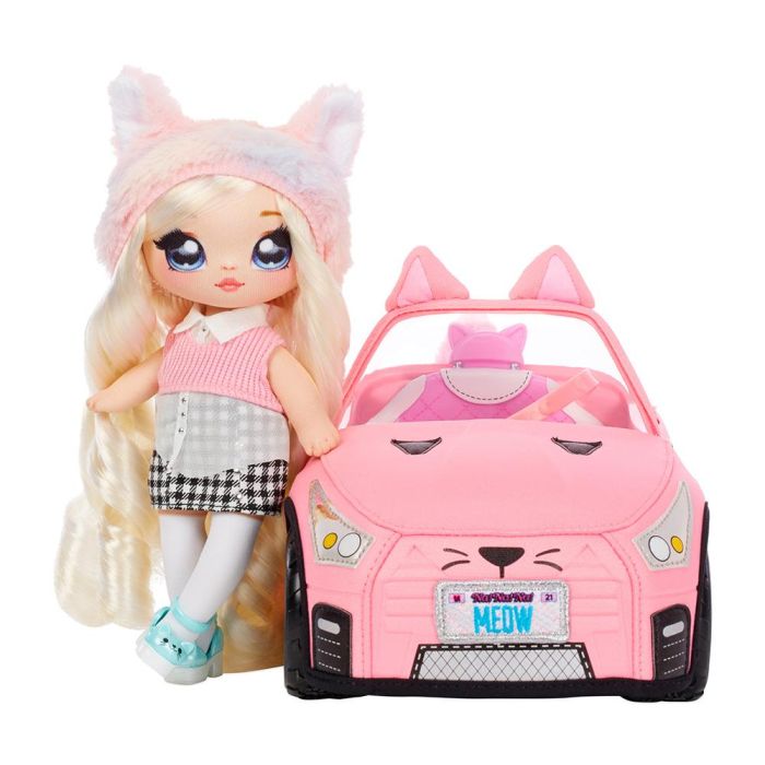 Mga Convertible de Peluche Na! Na! Na! Surprise 572411 Coche de Muñecas Suave Rosa con Detalles de Gatito 0 Mga Convertible de Peluche Na! Na! Na! Surprise 572411 Coche de Muñecas Suave Rosa con Detalles de Gatito 0