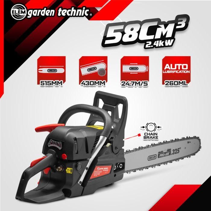 Motosierra de gasolina de 58 cc - Guía de Oregon de 51,5 cm - Elem Garden 1