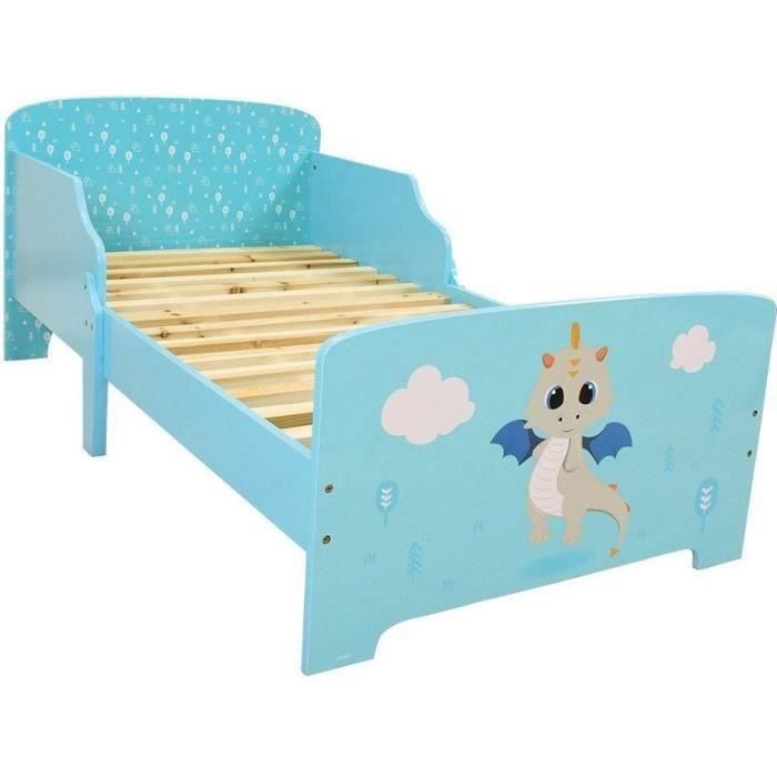 LEON THE DRAGON Cama con lamas 140 x 70 cm para niños