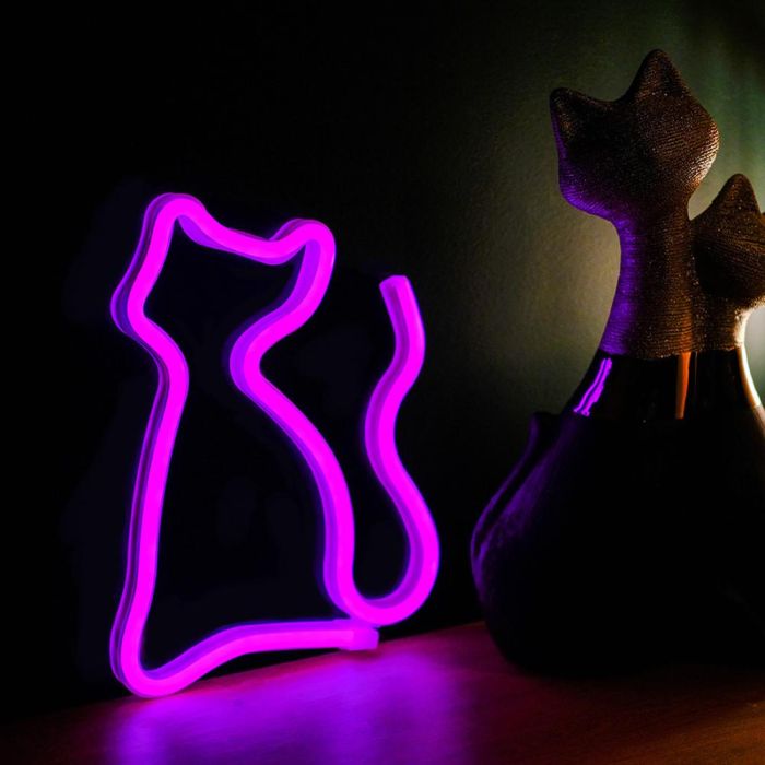 Forever Lámpara Neon LED Gato Rosa - Iluminación Decorativa, Tecnología LED, Sobremesa 1 Forever Lámpara Neon LED Gato Rosa - Iluminación Decorativa, Tecnología LED, Sobremesa 1