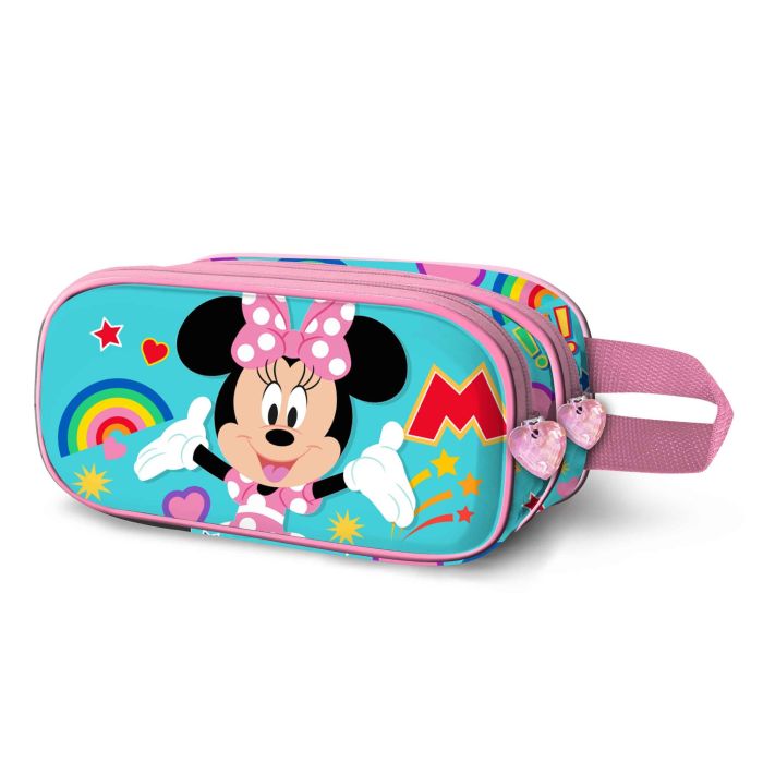 Estuche Portatodo 3D Doble Greet Disney Minnie Mouse Turquesa