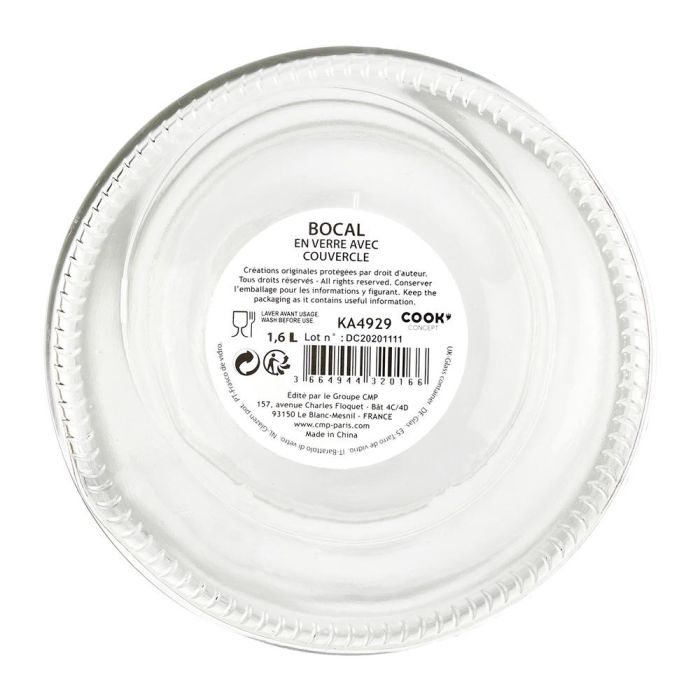 Cook Concept Bote Cristal 1.6 L Vidrio 3