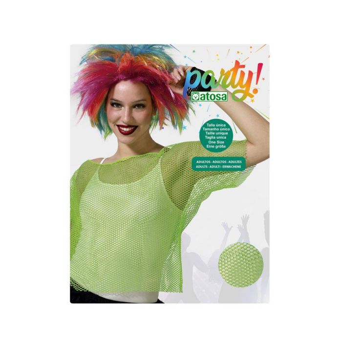 Camiseta Rejilla Verde Carnaval Mujer Adulto 1