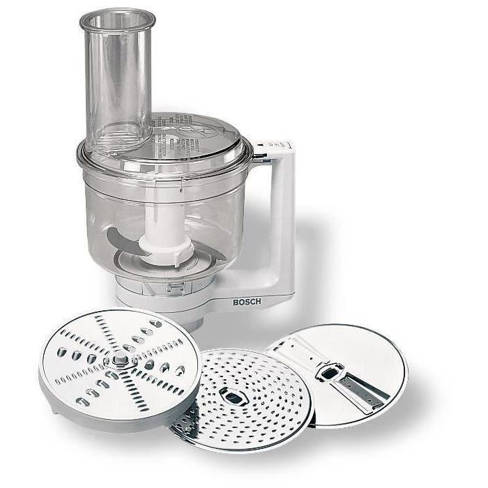 Batidora multiusos BOSCH para robot de cocina MUM5 - Cuchilla universal, rallador y disco de doble filo - Blanco transparente Batidora multiusos BOSCH para robot de cocina MUM5 - Cuchilla universal, rallador y disco de doble filo - Blanco transparente