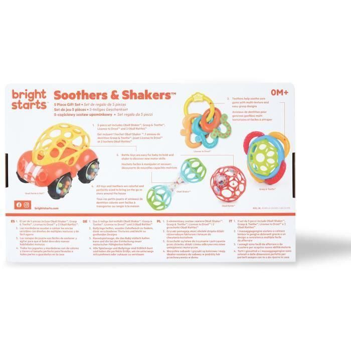 Bright Starts BRI0074451166776 Set de Sonajero Oball y Anillos de Dentición 5 Piezas, Sin BPA, de 0 a 24 Meses 5