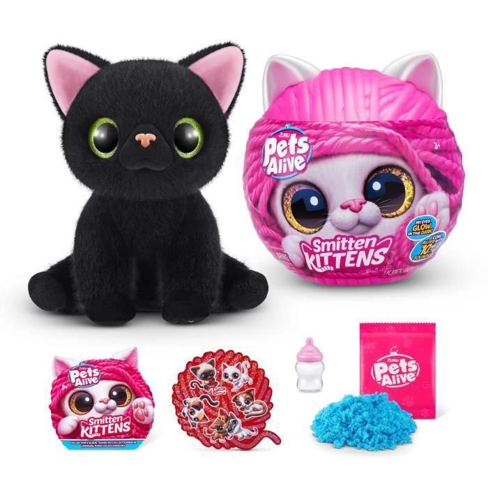 Peluches Interactivos - ZURU - Smitten Kittens S1 - 8 gatitos para coleccionar con sonidos y biberón 2