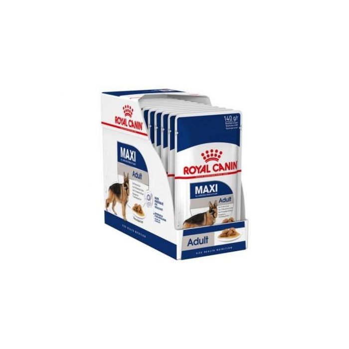 Royal Canin Canine Maxi Adult - Alimento en salsa para perros grandes (10 bolsitas x 140g) Royal Canin Canine Maxi Adult - Alimento en salsa para perros grandes (10 bolsitas x 140g)