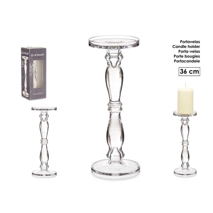 Candelabro Cristal Anillo L 36Cm Giftdecor (6 Unidades) Candelabro Cristal Anillo L 36Cm Giftdecor (6 Unidades)