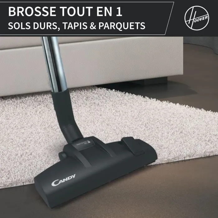 Candy Aspirador de Bidón Sin Bolsa CAF34HM - 800 W - Casete 2,5 L - Filtro HEPA 13 Lavable 4